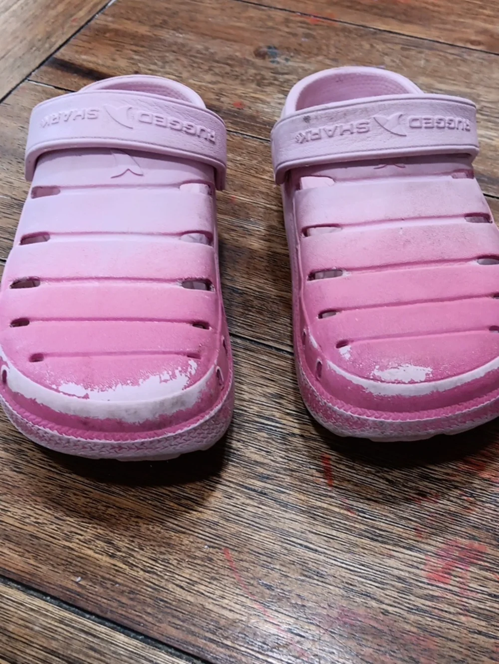 Rugged Shark Kids Pink Slip-On Water Shoes